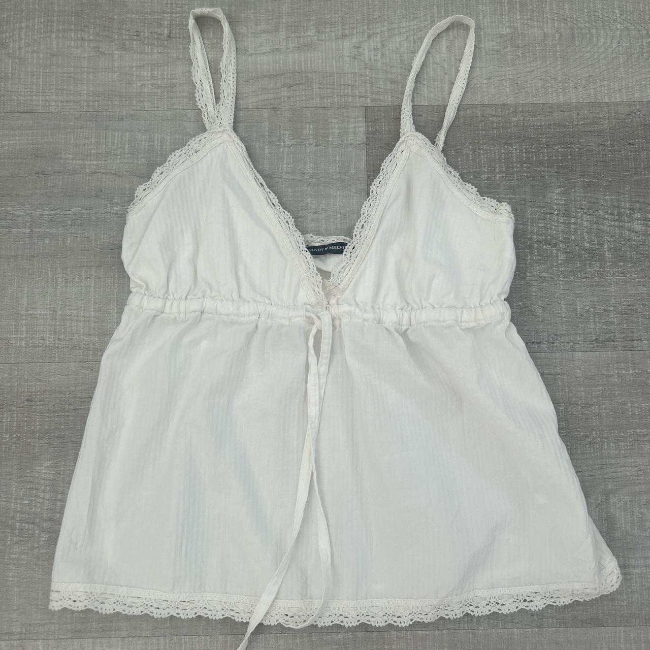 brandy melville white top Depop