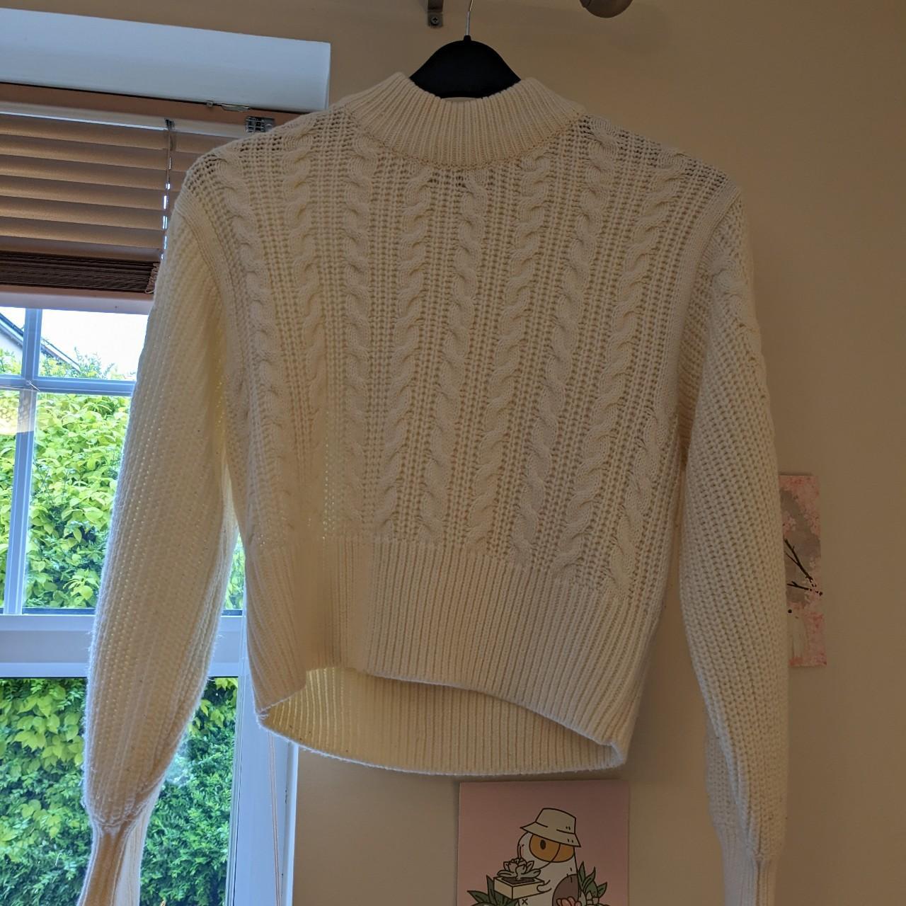 Cropped cable knit jumper from Monki in
