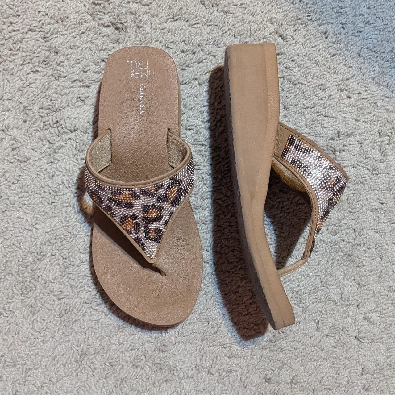 Time and tru cheetah sandals hot sale