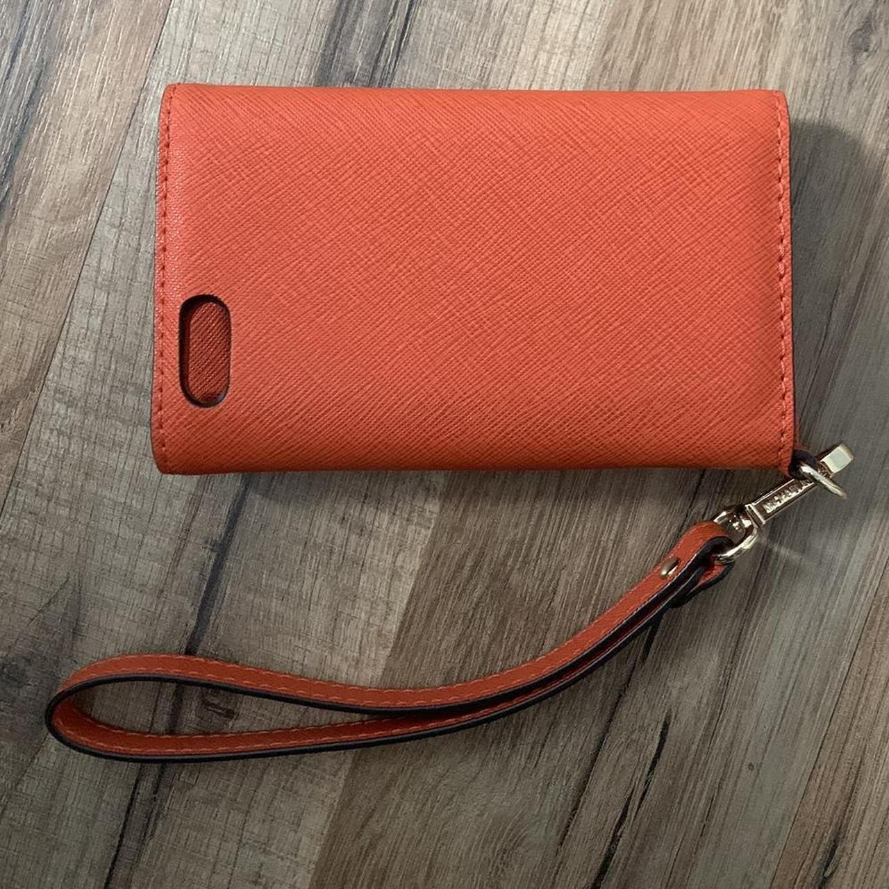 Michael kors phone case wallet Red leather wallet - Depop