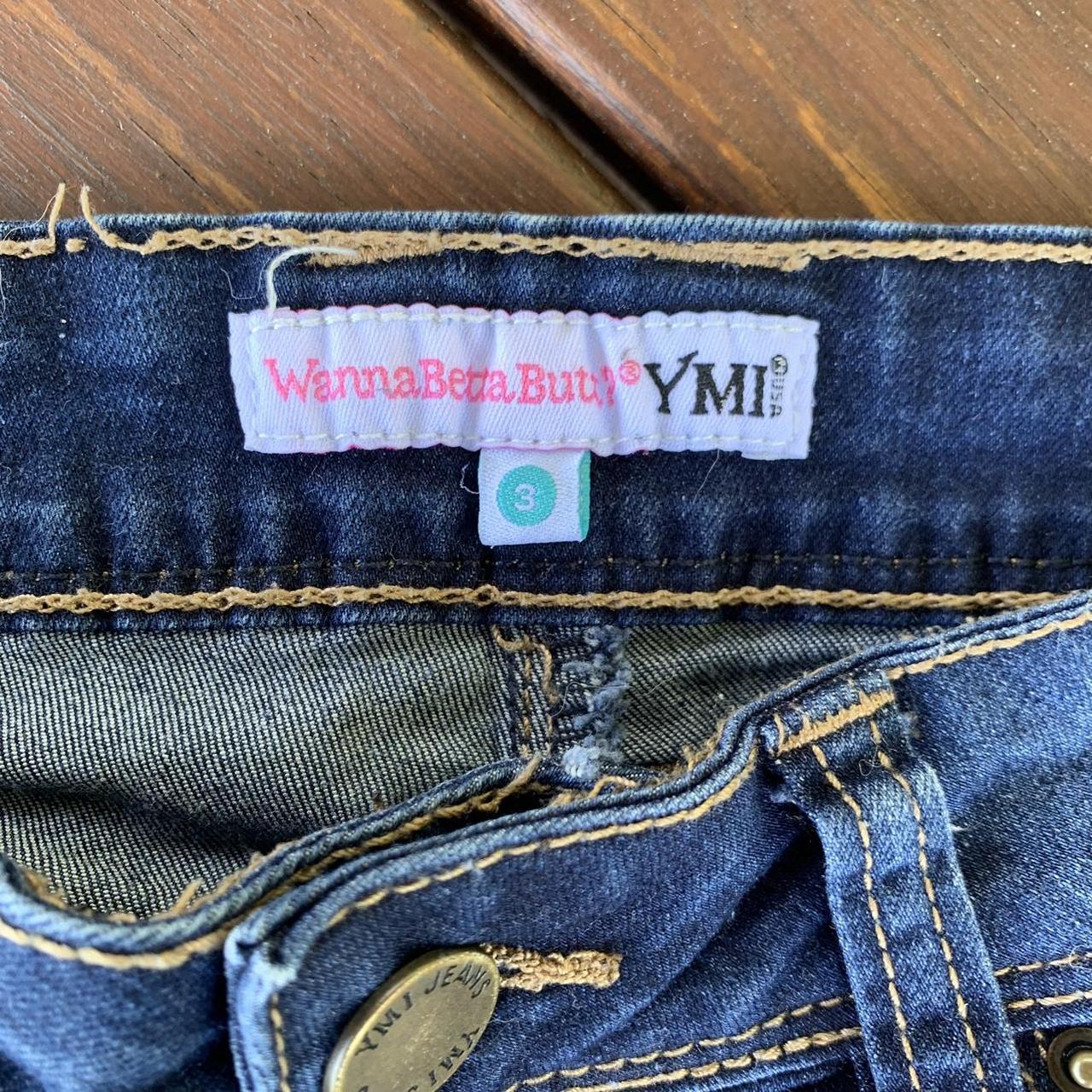 YMI JEANS blue jeans/jorts has three buttons and - Depop