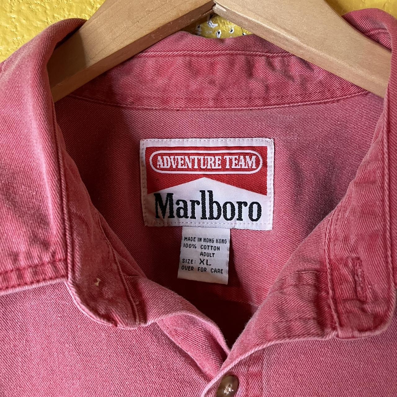 Vintage marlboro faded button up shirt mens... Depop