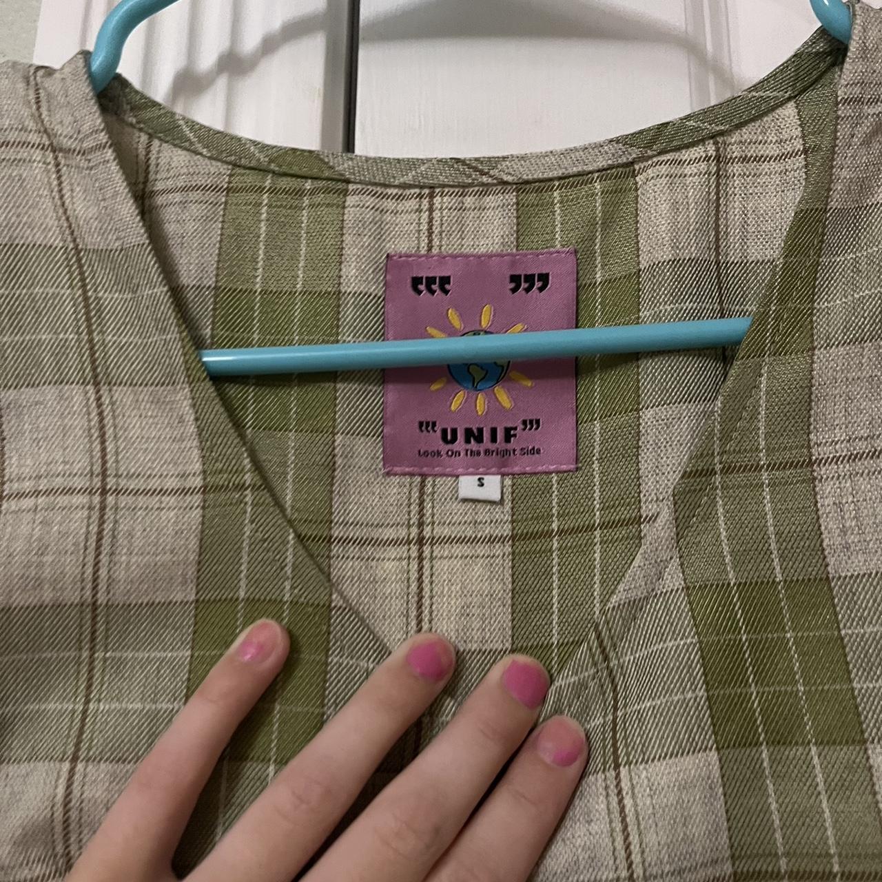 green checkered unif dress never worn but I took the | Depop