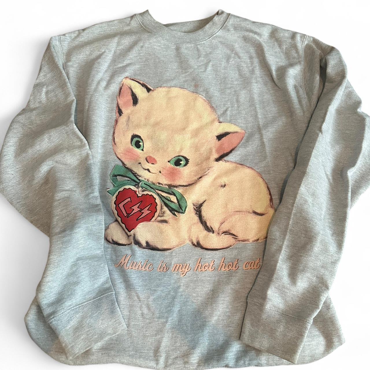 Women's Sweatshirt - Grey/Multi - L – CSS cat cre… - image 1