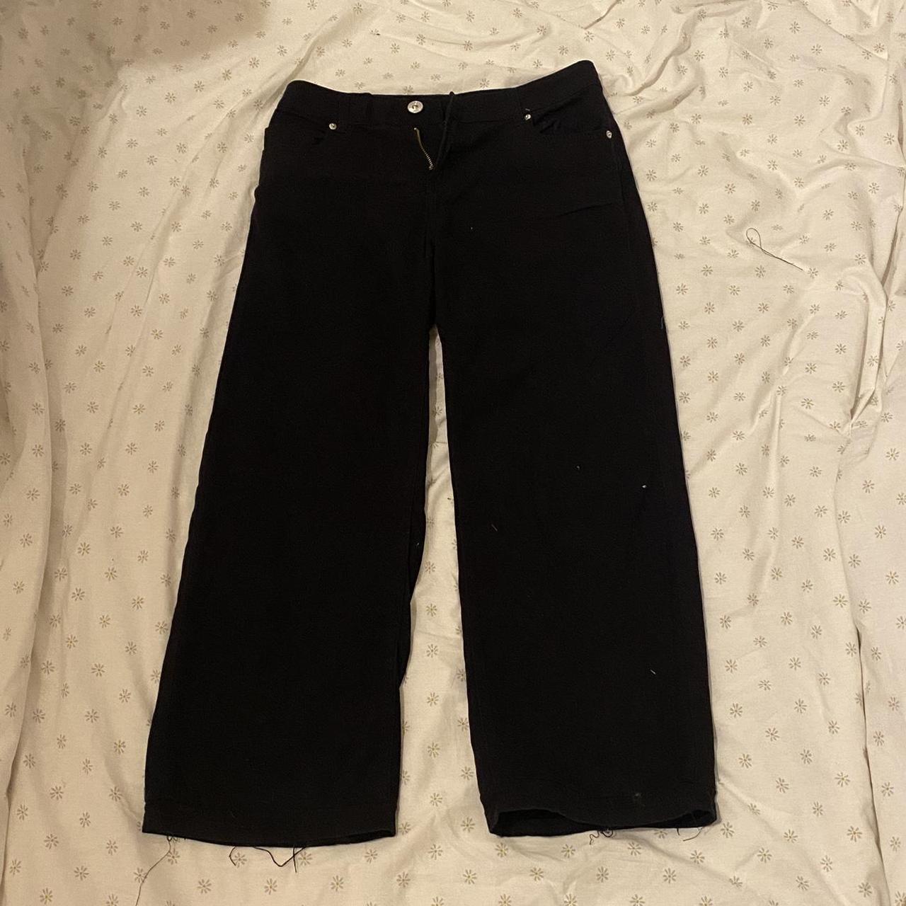 Black baggy straight leg jeans, flattering fit, good... - Depop