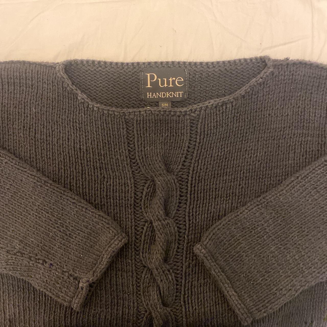 Boat neck Black knit sweater nice and thick super Depop