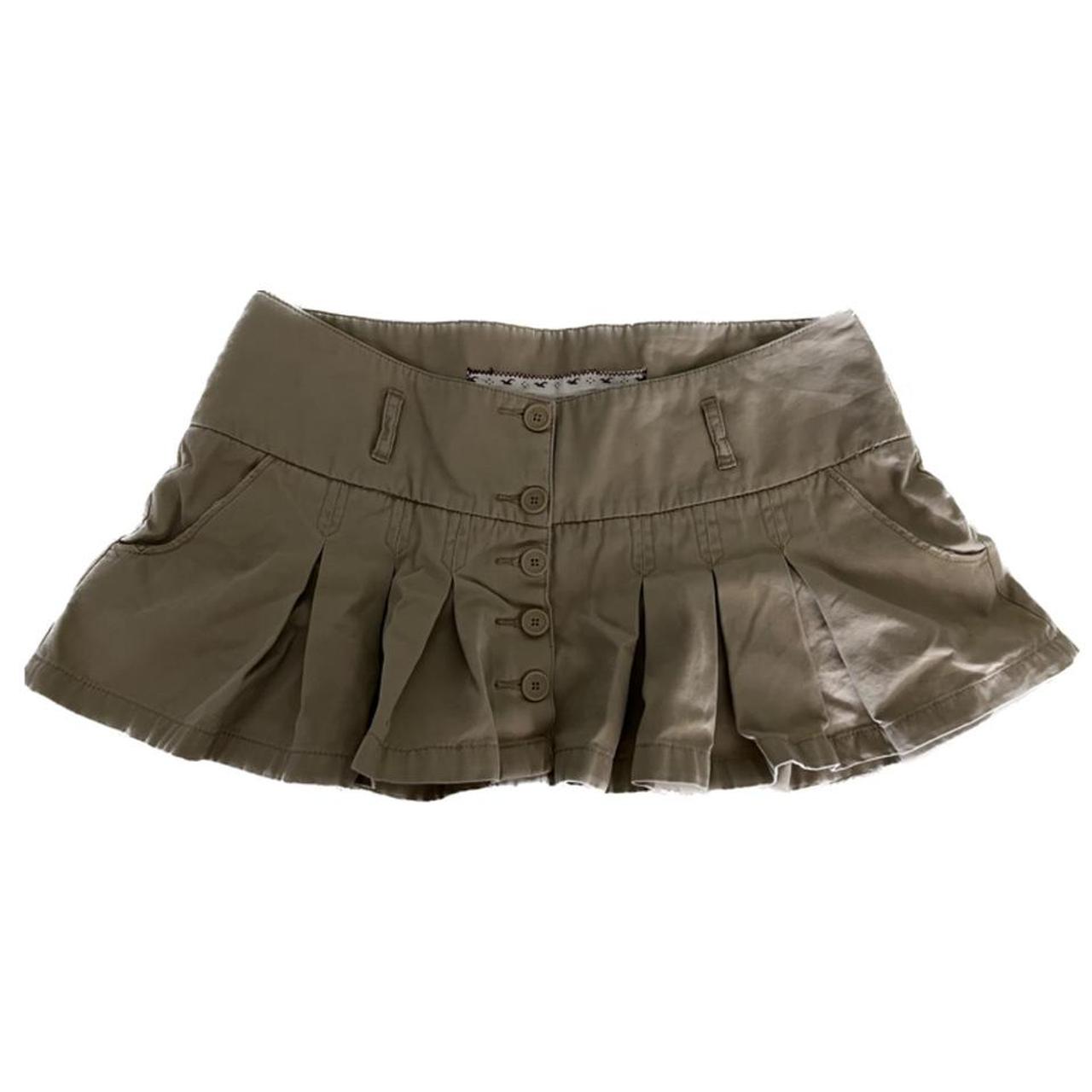 Hollister Co. Women's Khaki and Cream Skirt Depop