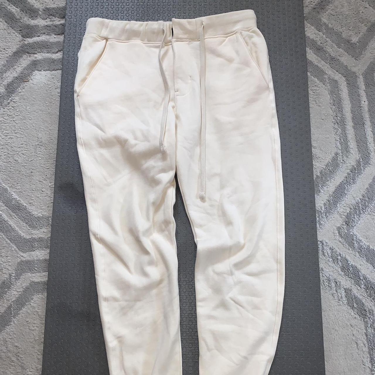 PacSun Mens Cream Basic Cotton Sweatpants Two