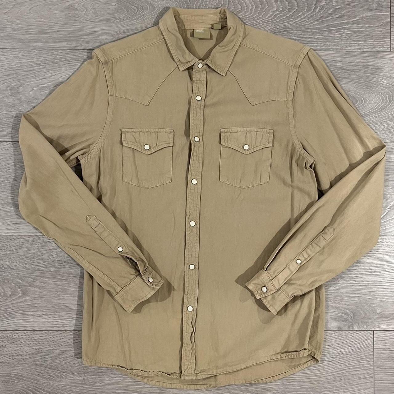 ASOS Men's Cream and Tan Shirt | Depop