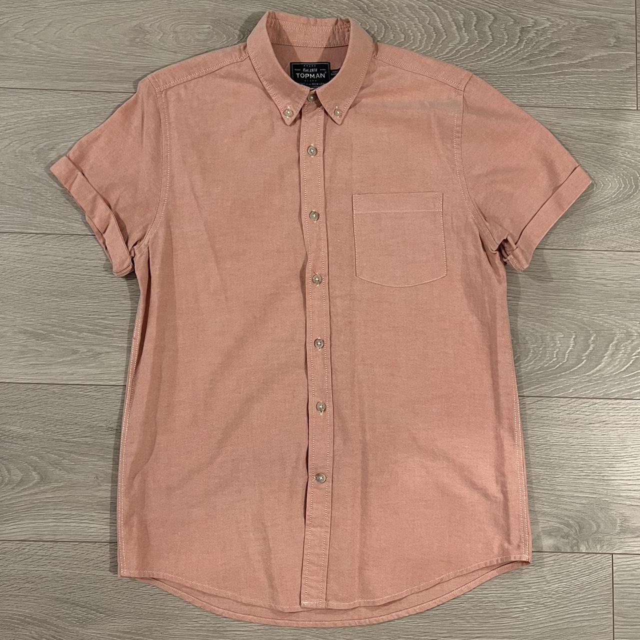 Topman salmon pink shirt Size - M Topman salmon... - Depop