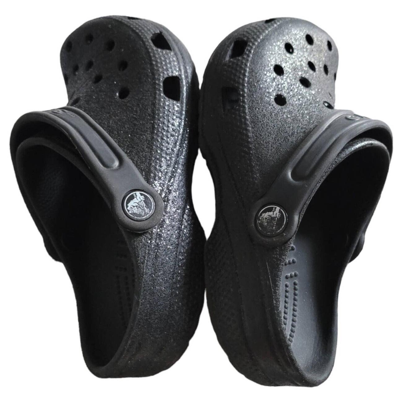 Black sale glitter crocs