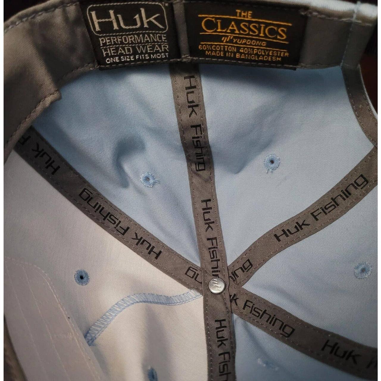 Huk fishing polyester blue fishing shirt worn once - Depop