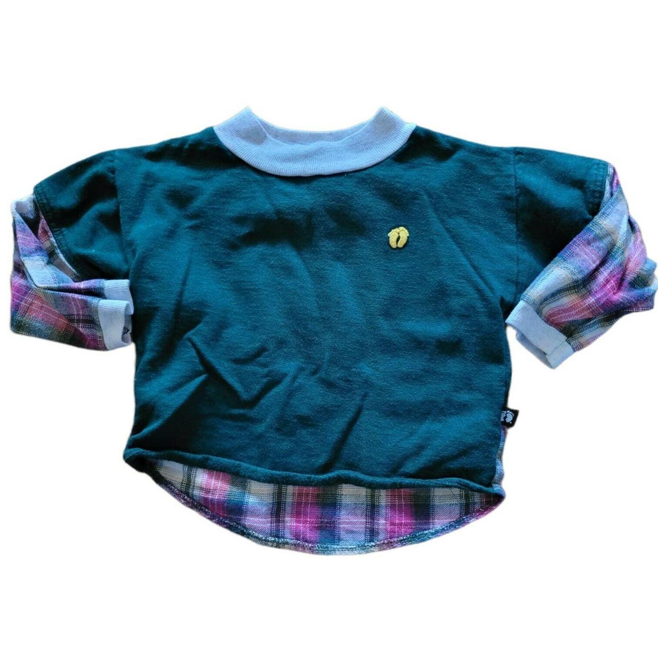 Vintage Hang Ten Surfer store Grunge Plaid Two Tone Long Sleeve USA Top Size 2T