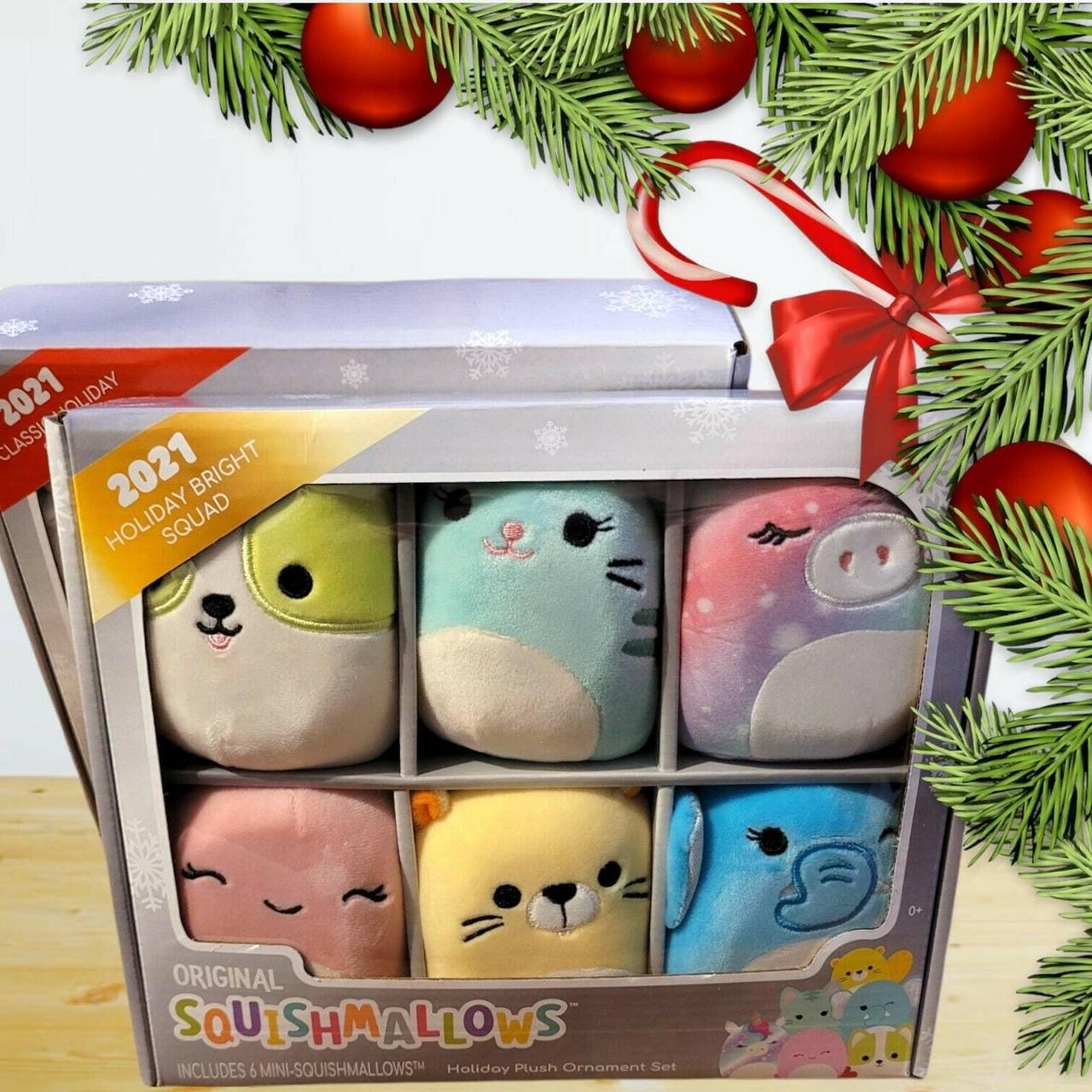 Squishmallow Set of store 8 Mini Christmas Ornament 2021 Holiday Plush Santa