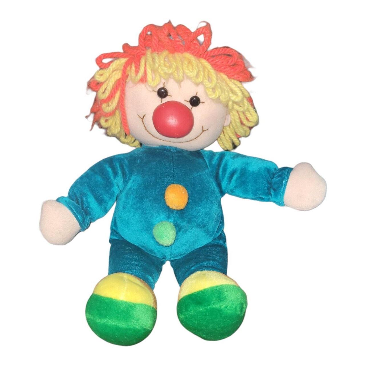 Vintage Jesty the Clown Squeaky Stuffed Plush Commonwealth 1990 Doll fashion Yarn Hair