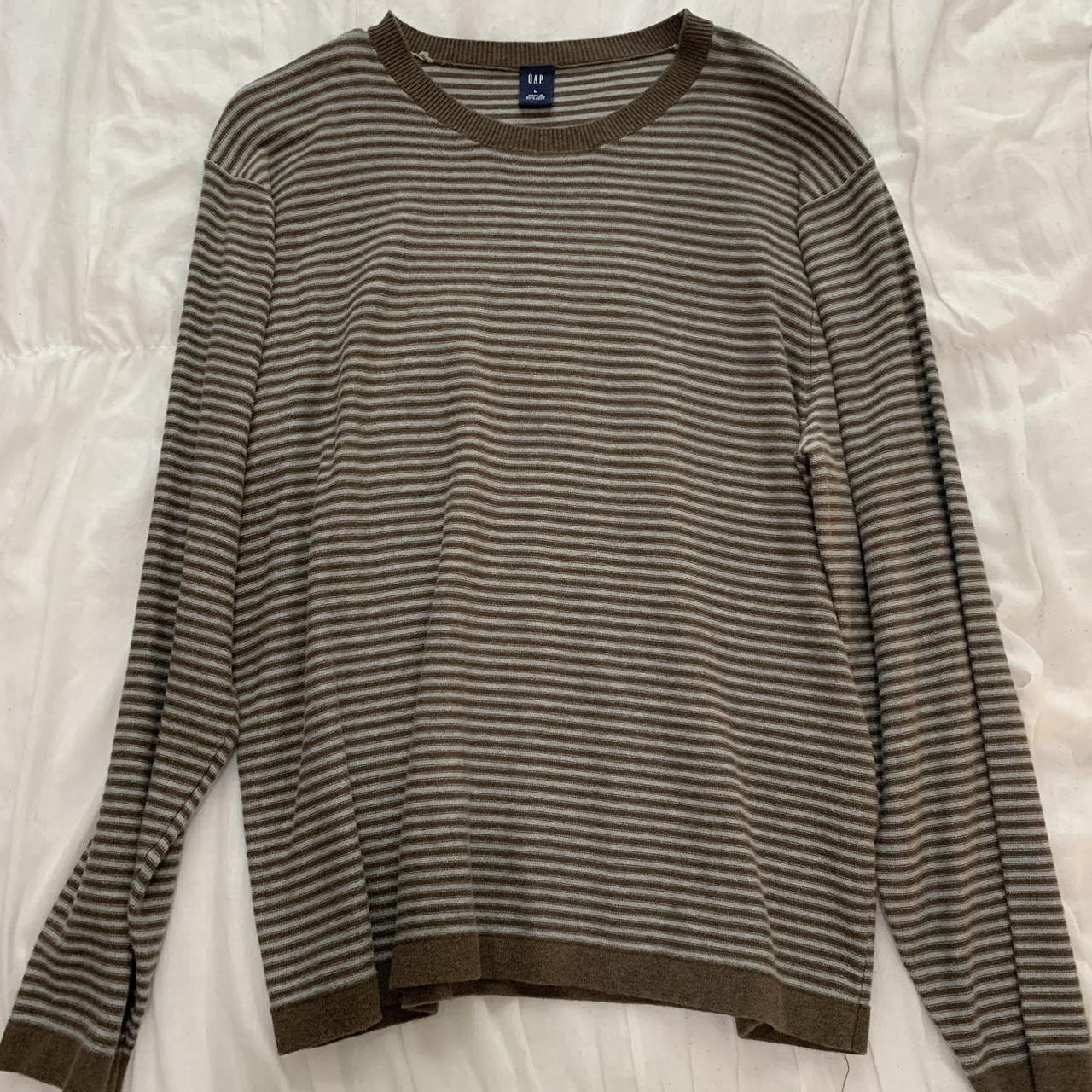 Gap Women's Brown and Grey Shirt | Depop