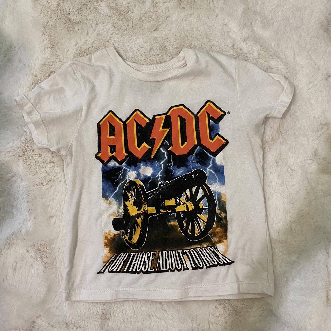 ac/dc short sleeve baby tee - Depop