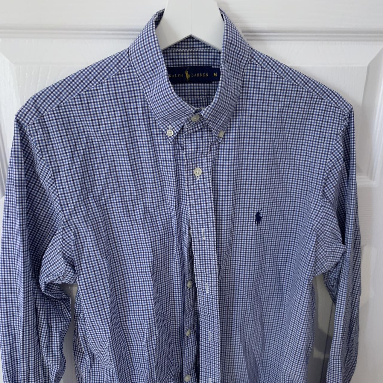 Ralph Lauren Men's Blue and White Shirt | Depop