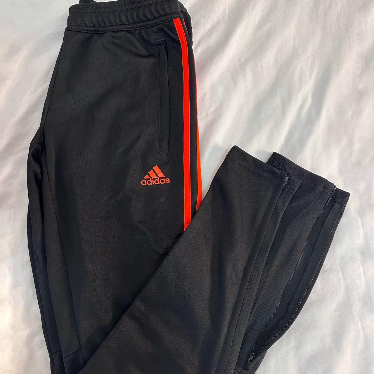 Adidas climacool workout pants with zips on the - Depop