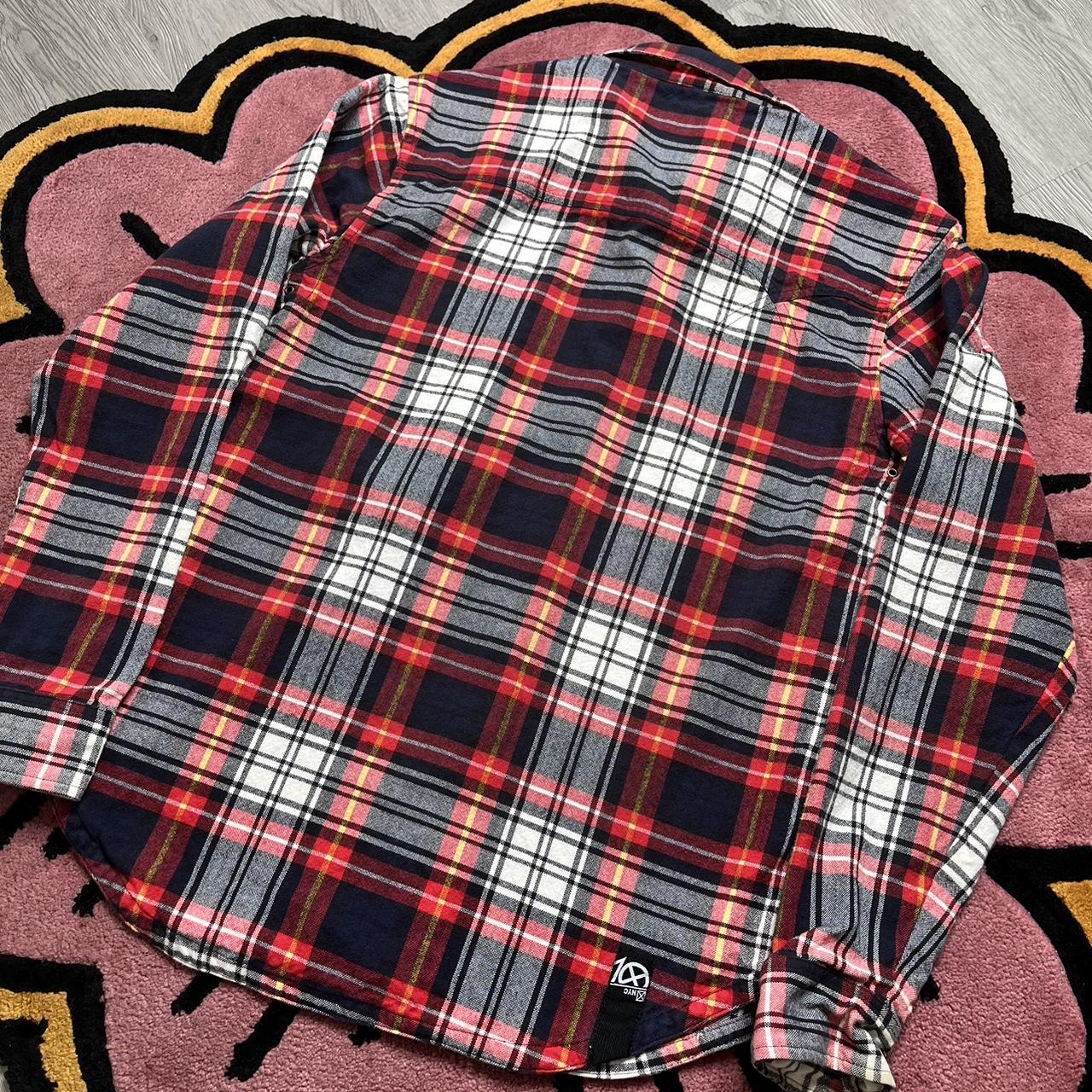 New England patriots, NFL plaid flannel shirt, short - Depop