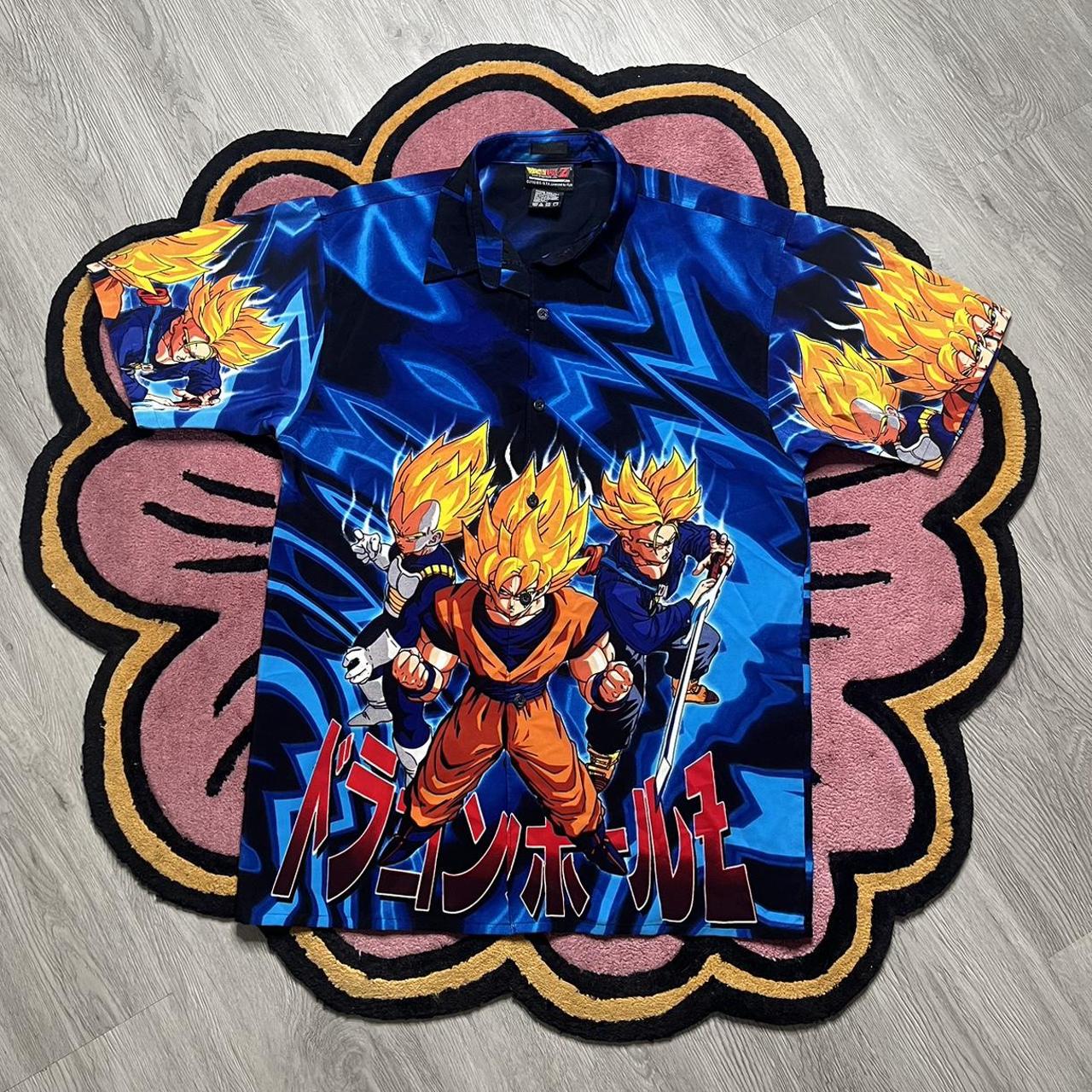 Vintage Y2K Dragon Ball Z Anime Graphic Button Up. Depop