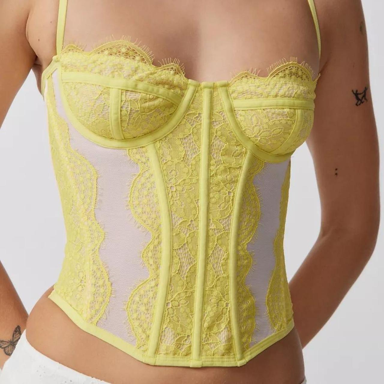 Neon yellow Urban Outfitters Corset Top  Corset top outfit, Urban  outfitters tops, Corset top