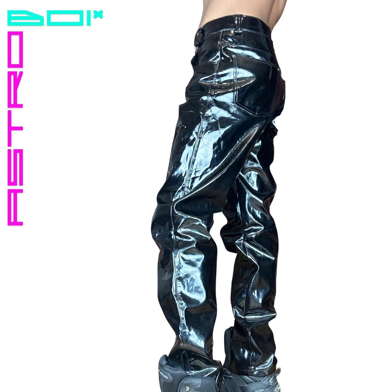 ALSLIAO Men Shiny PU Leather Leggings Wet Look Long Pouch Zip Pants Trousers  Clubwear Black M - Walmart.com