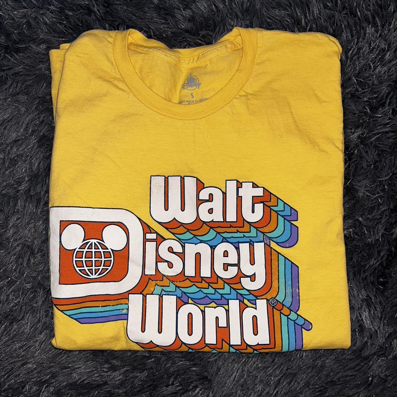 Disney Adult Shirt - Retro Walt Disney World Logo - YELLOW