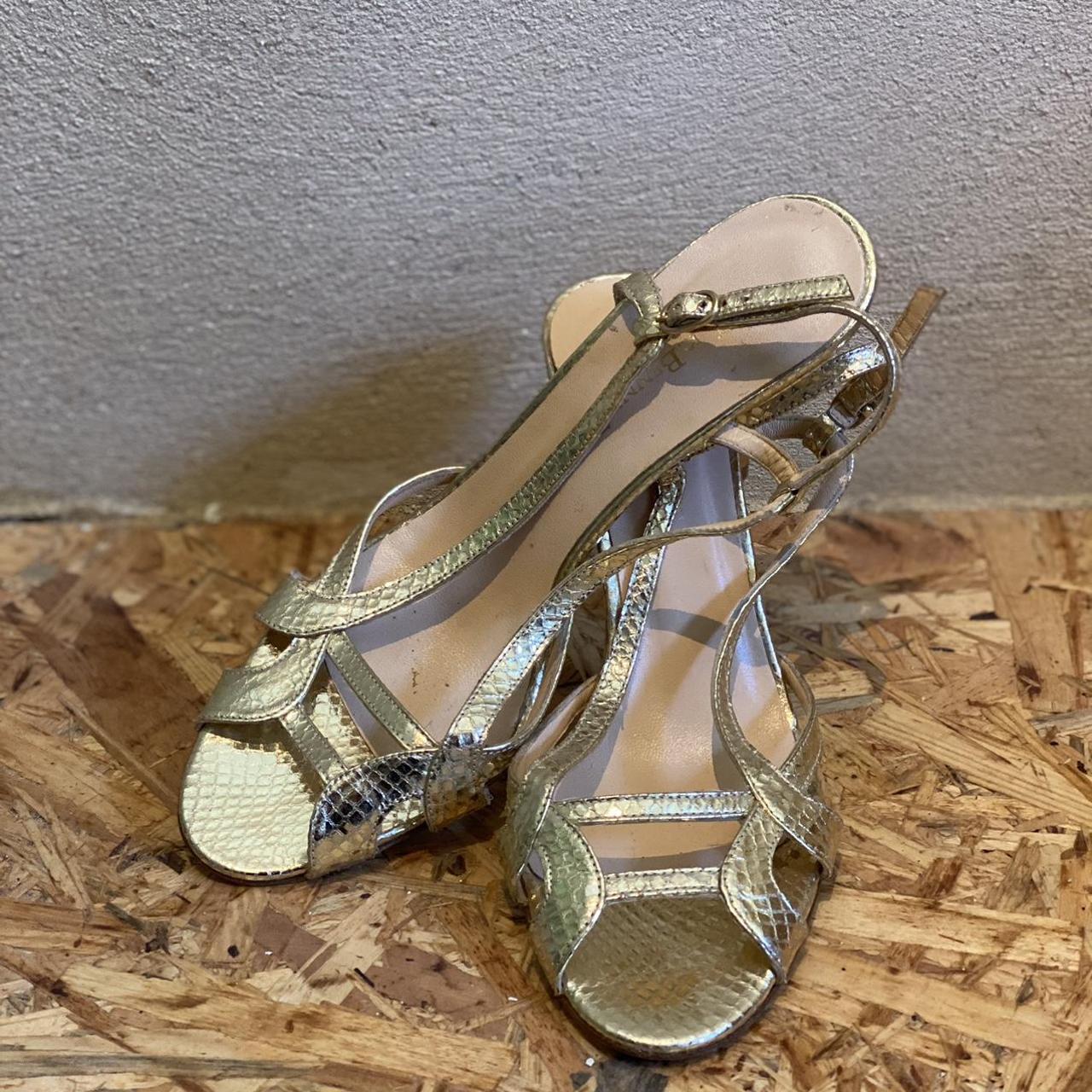 Gold LK Bennett Shelby Heels. Never worn outside Depop