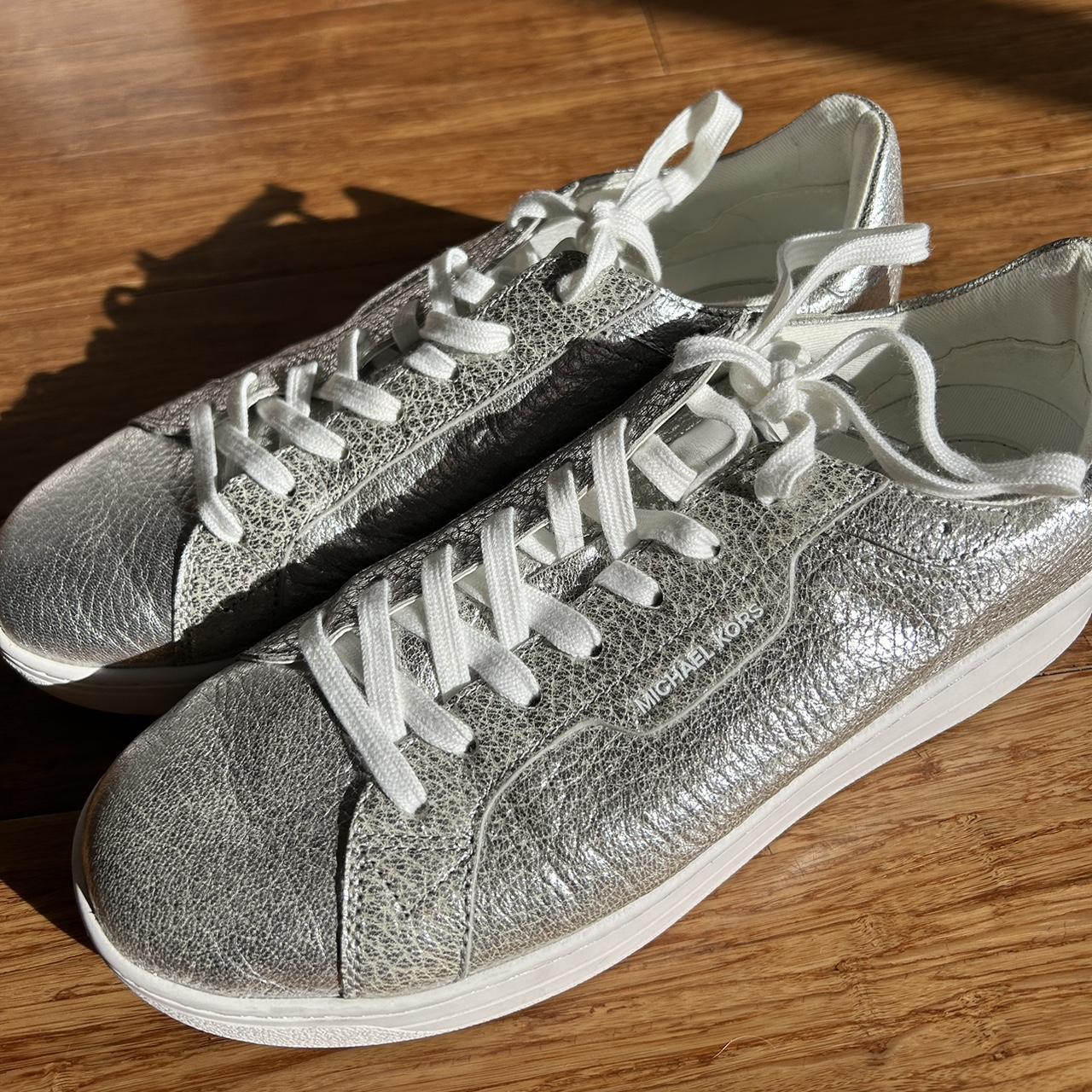 Silver sneakers by Michael MK sneakers, Depop