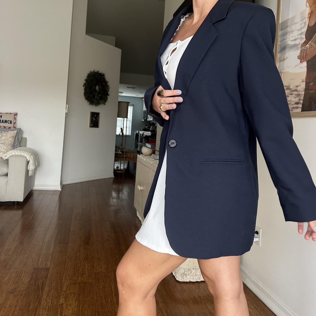 The perfect oversized navy blazer. Classic blazer... - Depop