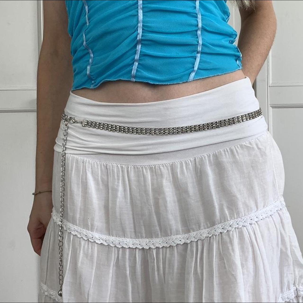 Y2k diamanté metal waist chain belt Diamante... Depop