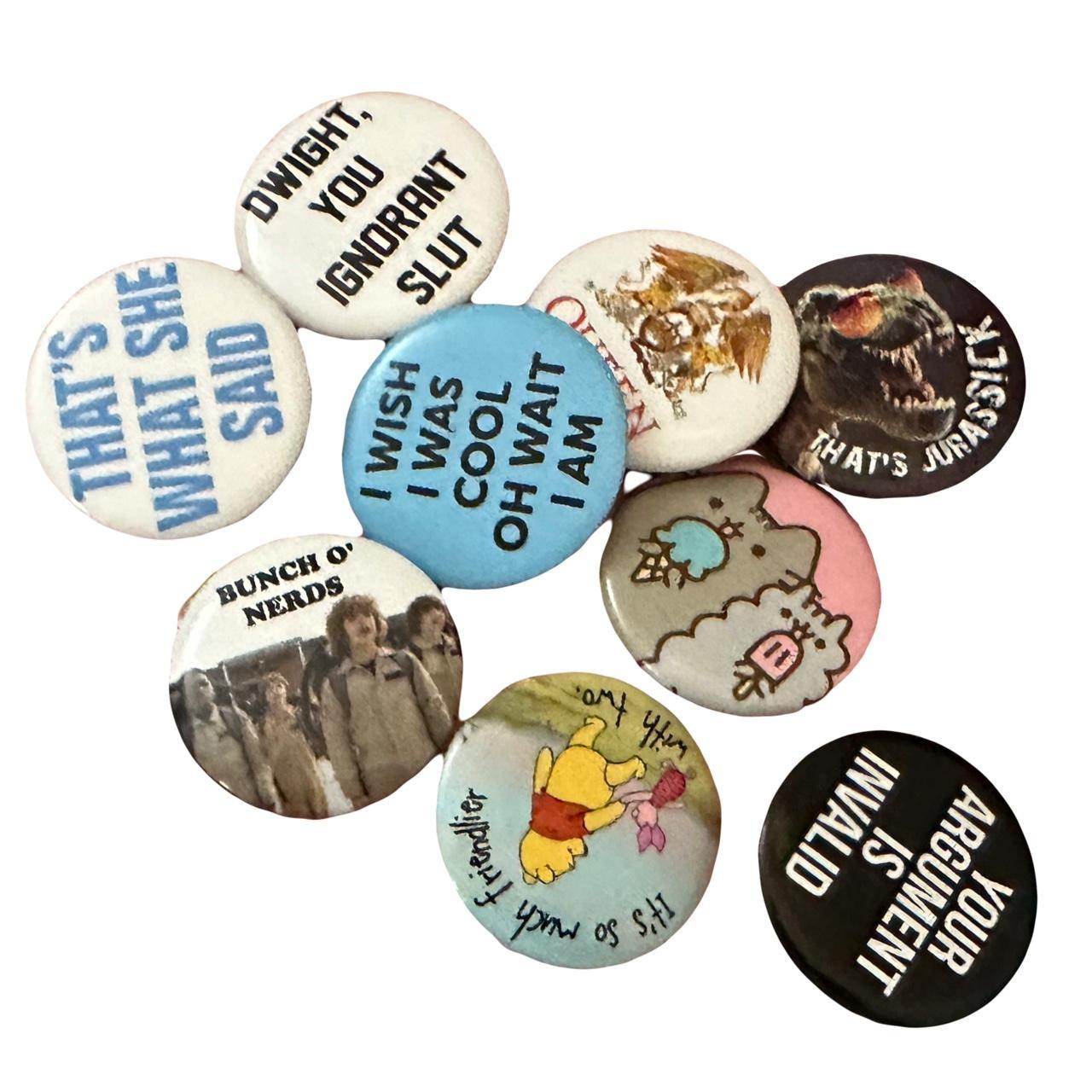 pack of pins from the 2010s - for jackets,... - Depop