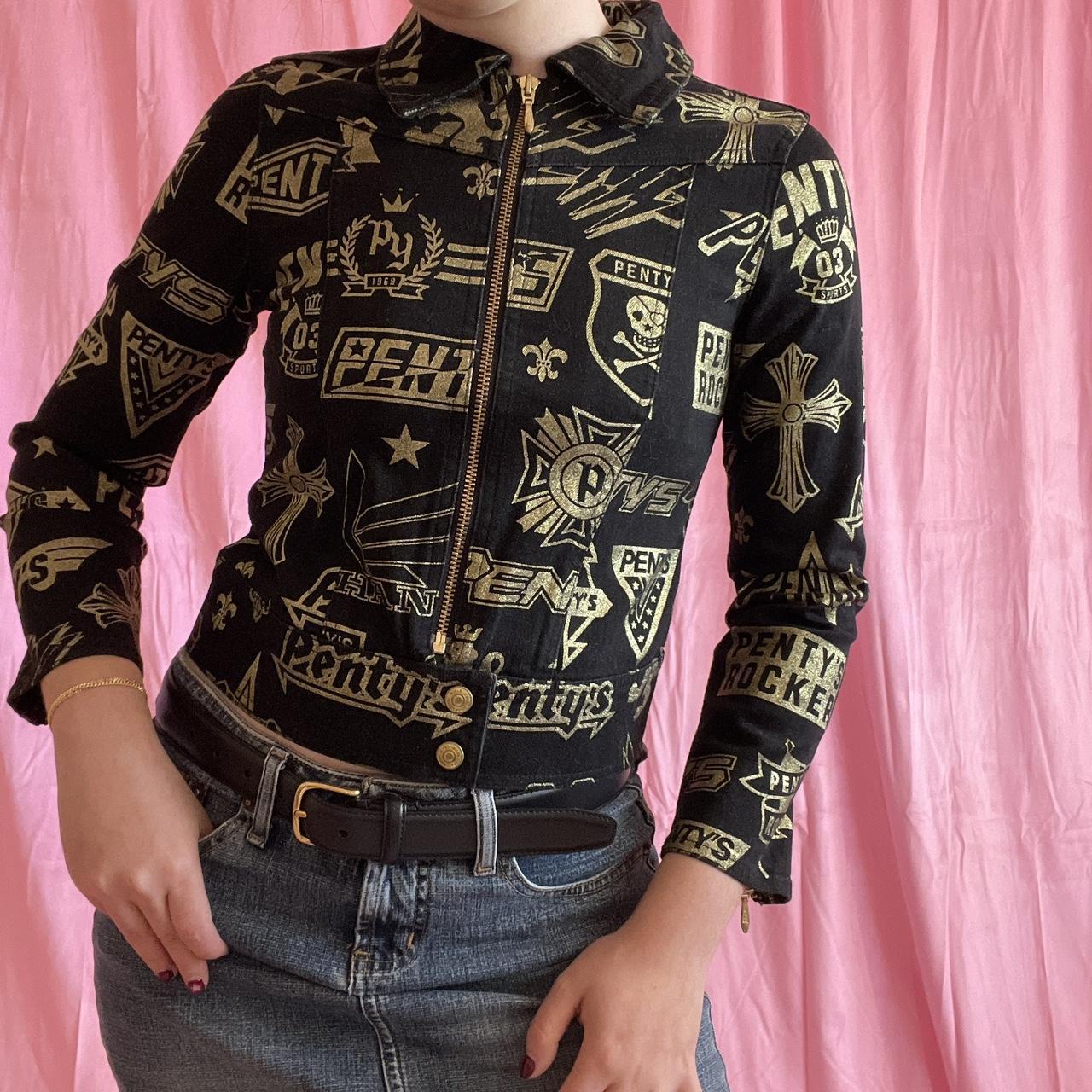 ジャケット・アウター hystericglamour girl design denim jacket Hysteric Glamour Patchwork Logo X Girl Boxy Denim Jacket