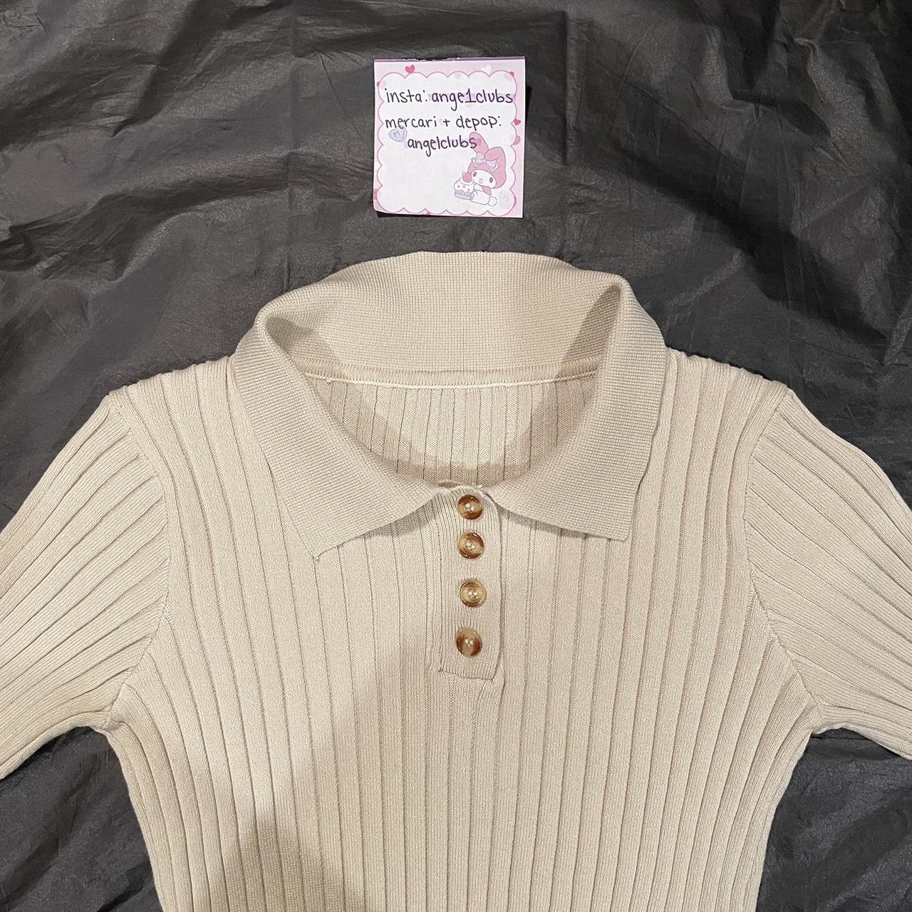 Women's Cream and Khaki Poloshirts Depop