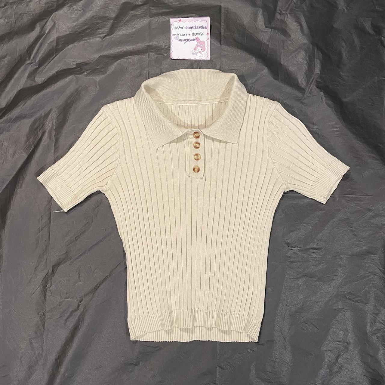 Women's Cream and Khaki Poloshirts Depop