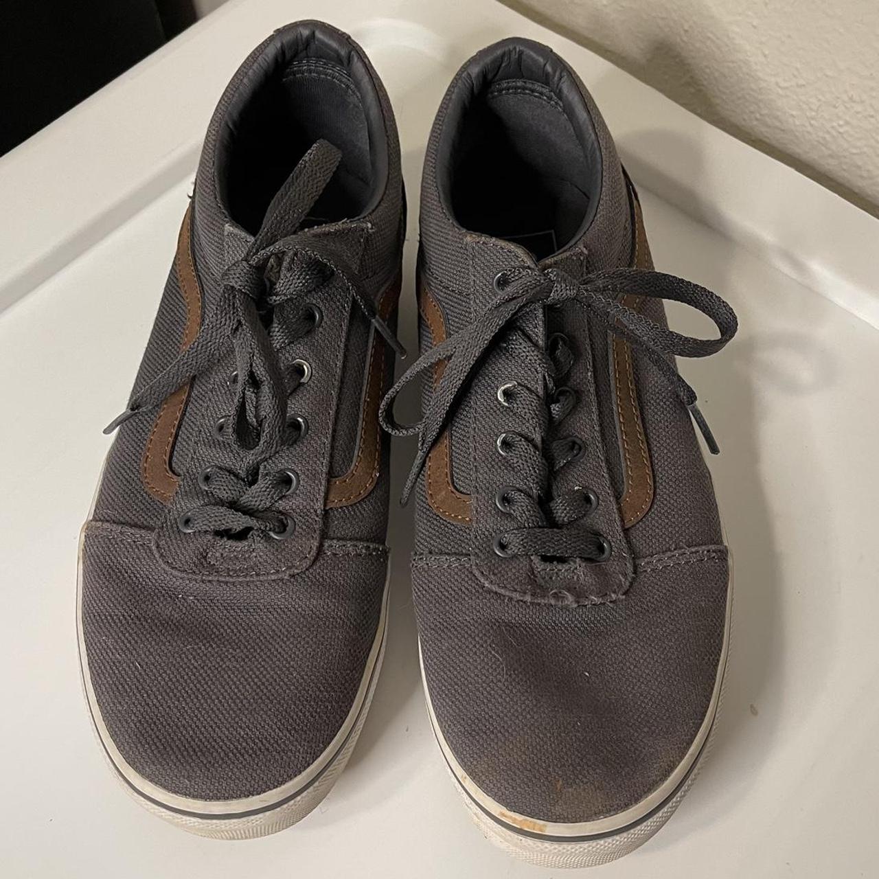 Grey and brown men’s vans. These shoes are in good... - Depop