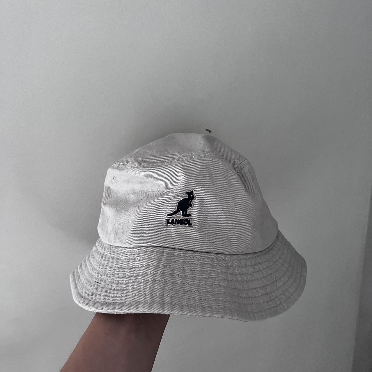 Kangol washed denim beige bucket hat. As new in size... - Depop