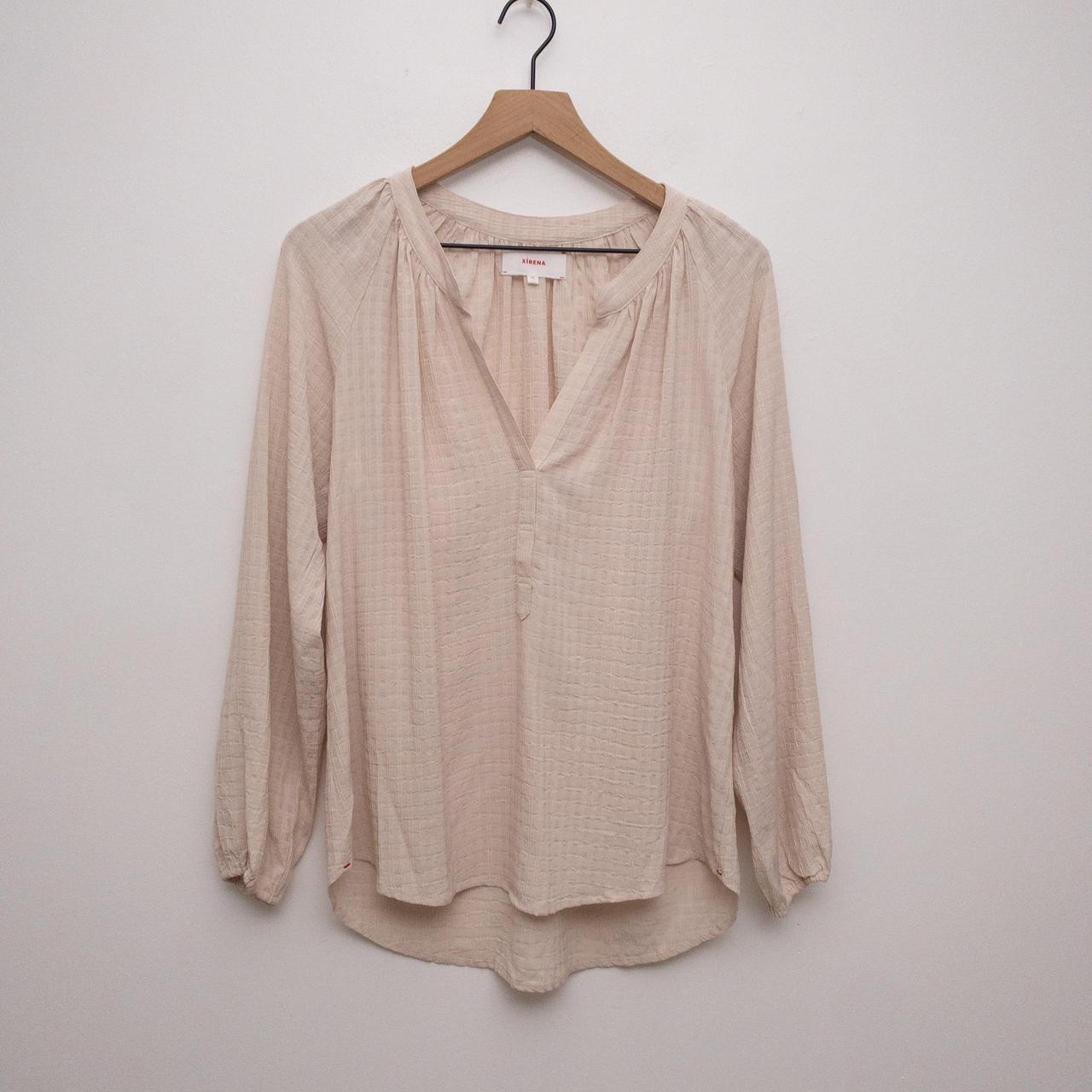 XIRENA Women's Pink and Cream Blouse