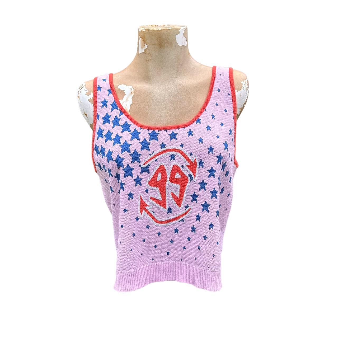 happy99 #tanktop size L ! Sleeveless jacquard knit | Depop