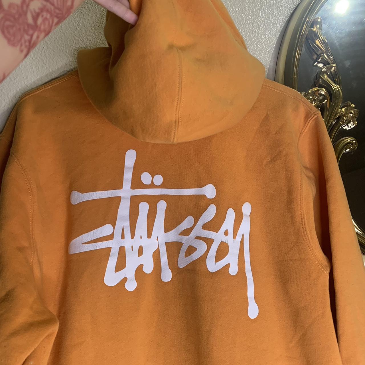 Orange stussy hoodie In perfect condition #stussy - Depop