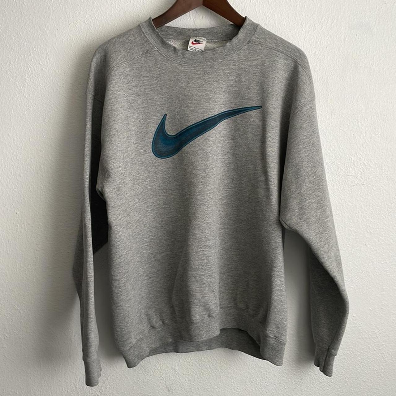 Vintage 90's Nike Swoosh Big Logo Sweatshirt USA... - Depop