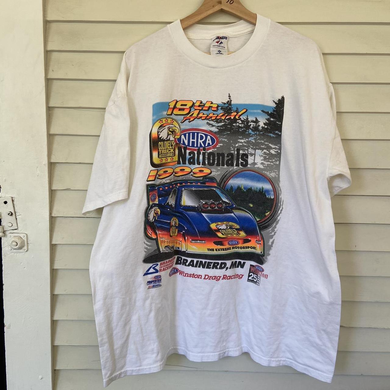 NASCAR Men's White T-shirt | Depop