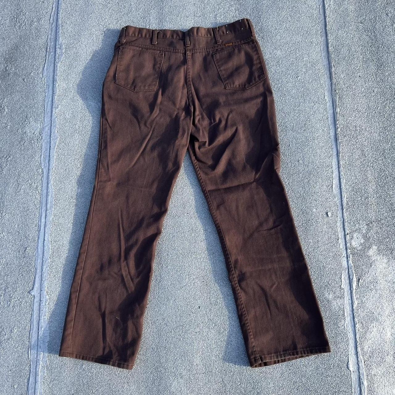 Vintage 80s Wrangler Rustler brand brown straight... - Depop