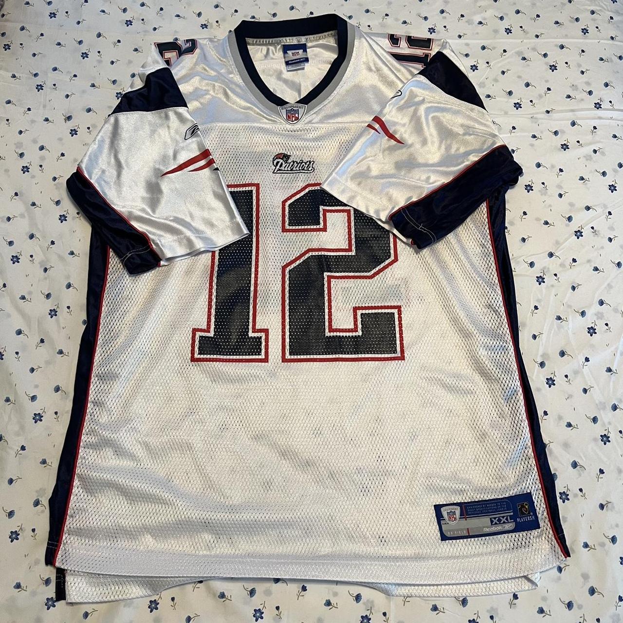 NEW ENGLAND PATRIOTS TOM BRADY REEBOK WHITE NFL FOOTBALL JERSEY