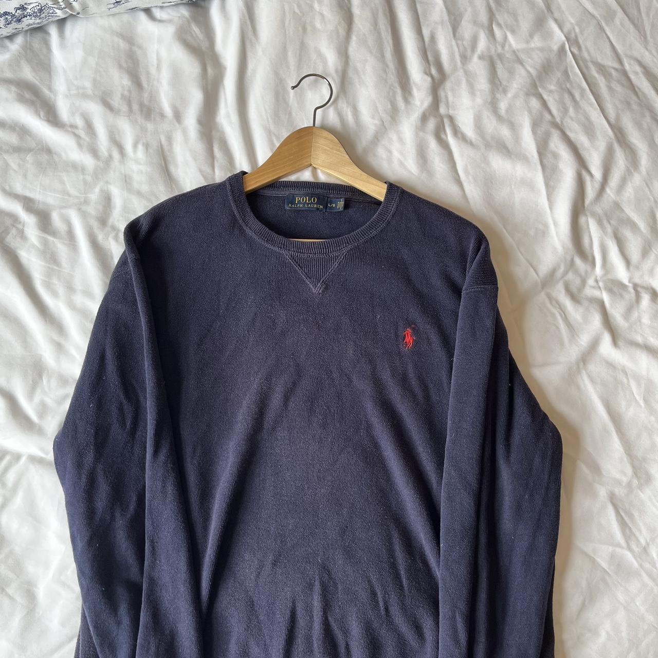 Ralph Lauren Navy Sweatshirt Size Large... - Depop