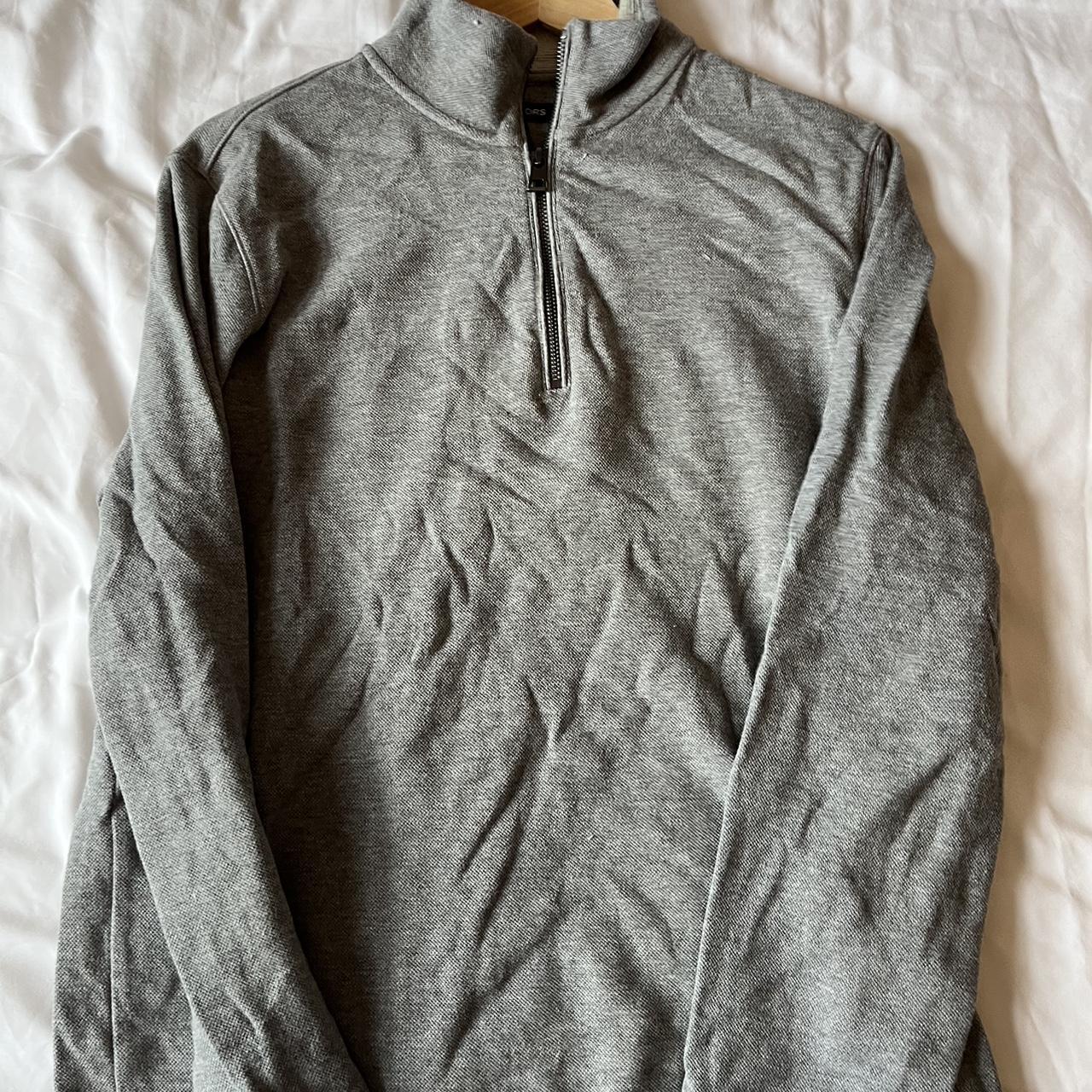 Michael Kors Grey 3/4 zip Jumper Size Medium fits... - Depop