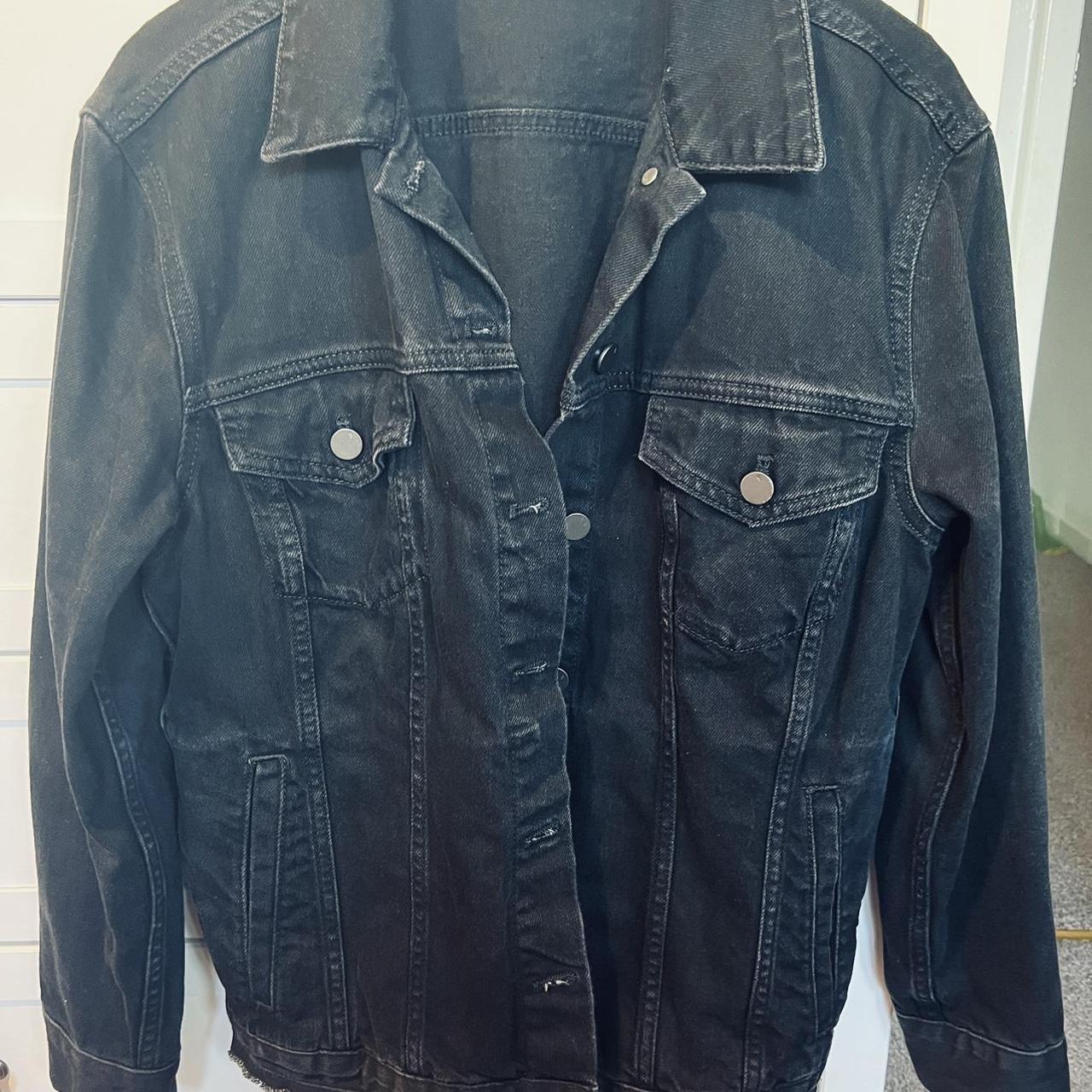 French connection black denim jacket best sale