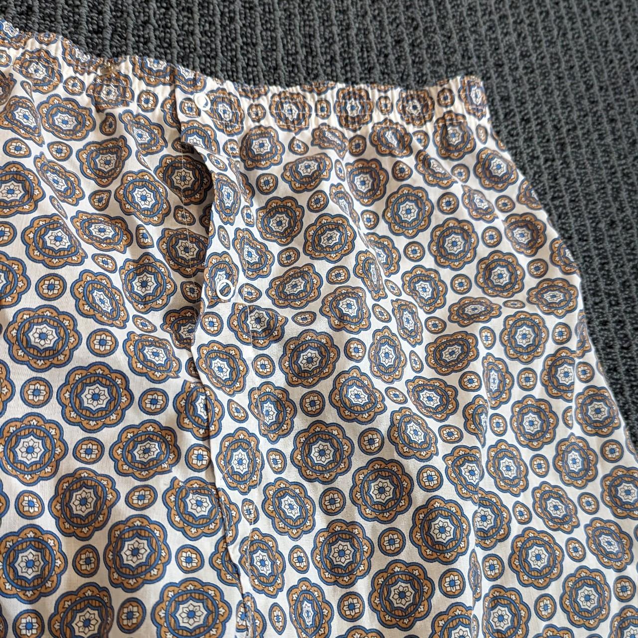 Light airy summer pants, Greek pattern! Size sm-l - Depop