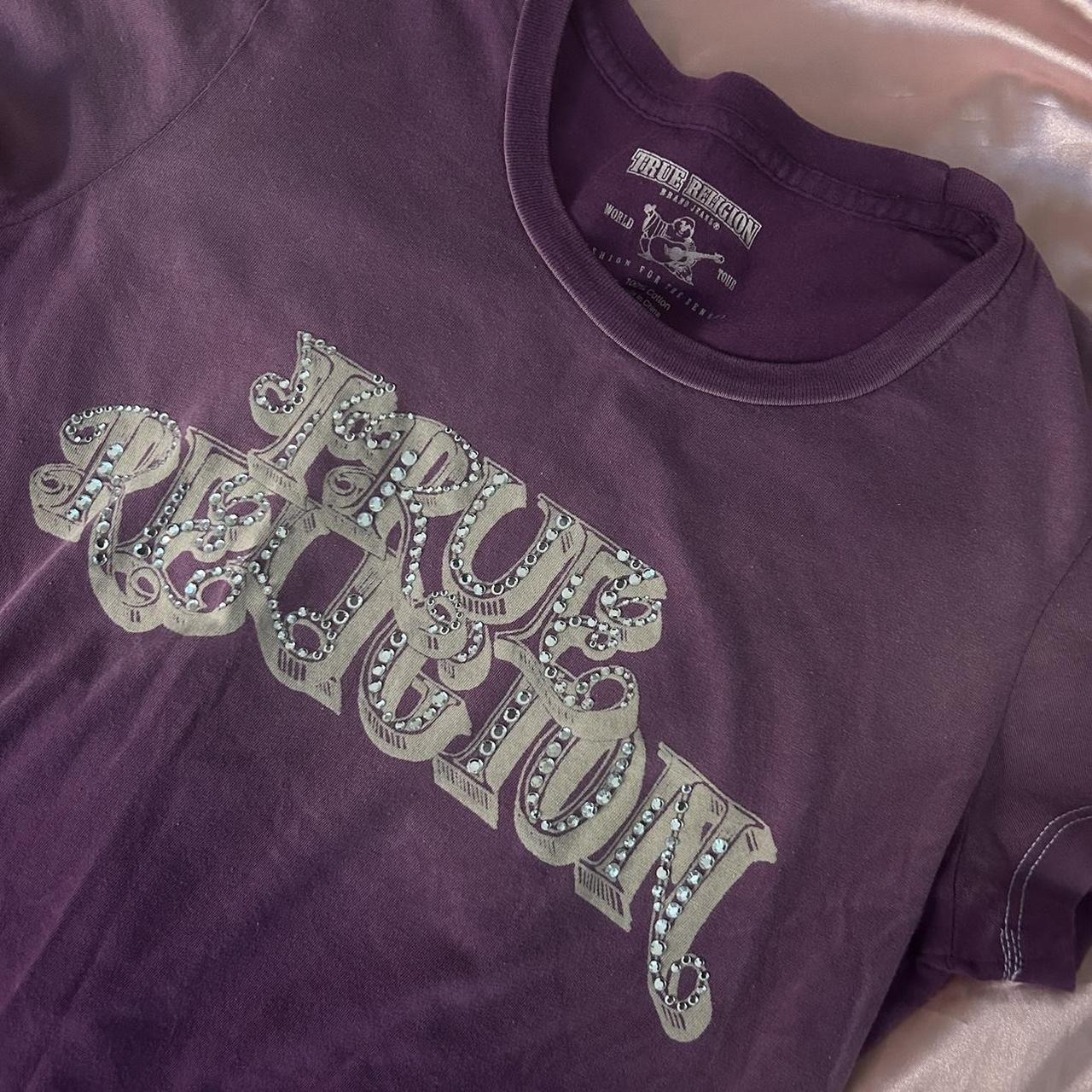 True Religion Women's Purple T-shirt | Depop